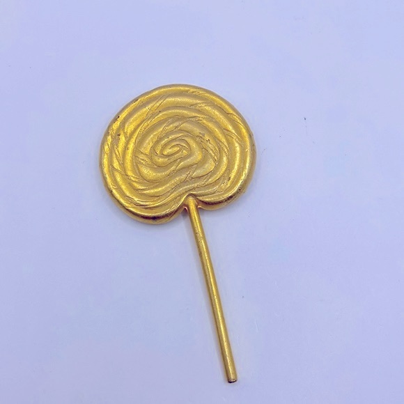 Vintage Gold Tone Lollipop Brooch - Picture 1 of 6